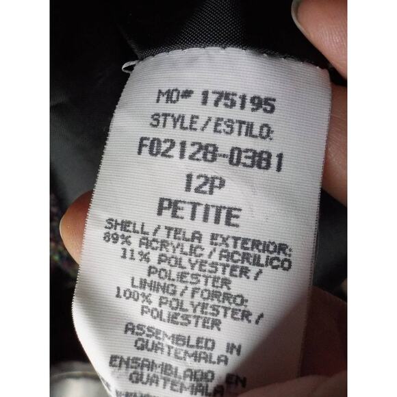 Sag Harbor Purple Tweed Blazer Jacket Button Up Women size 12 Petite Preppy VTG - Picture 7 of 7